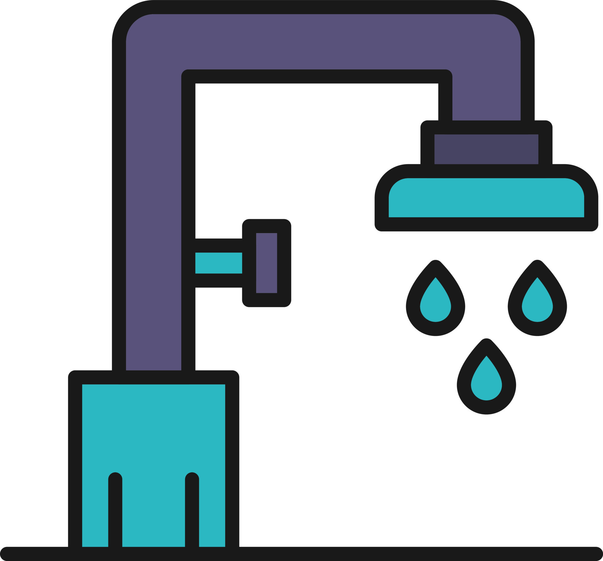 Shower Head Line Filled 9819042 Vector Art at Vecteezy