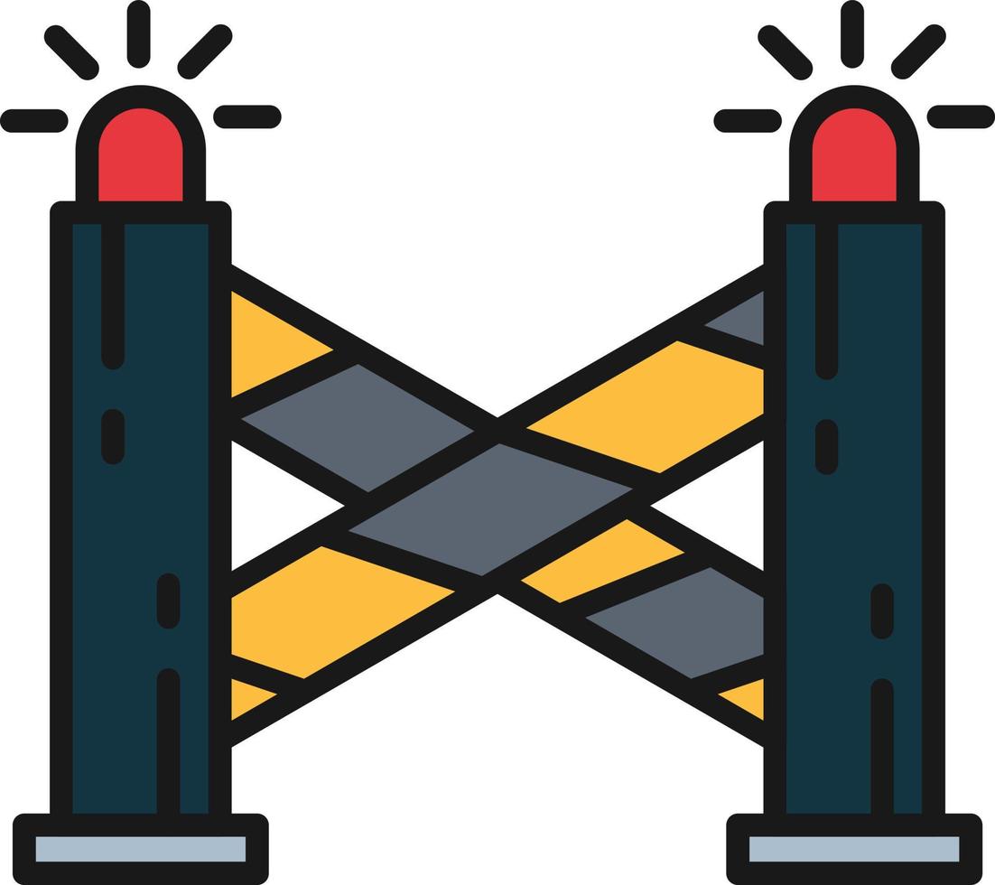 Police Line Line Filled vector