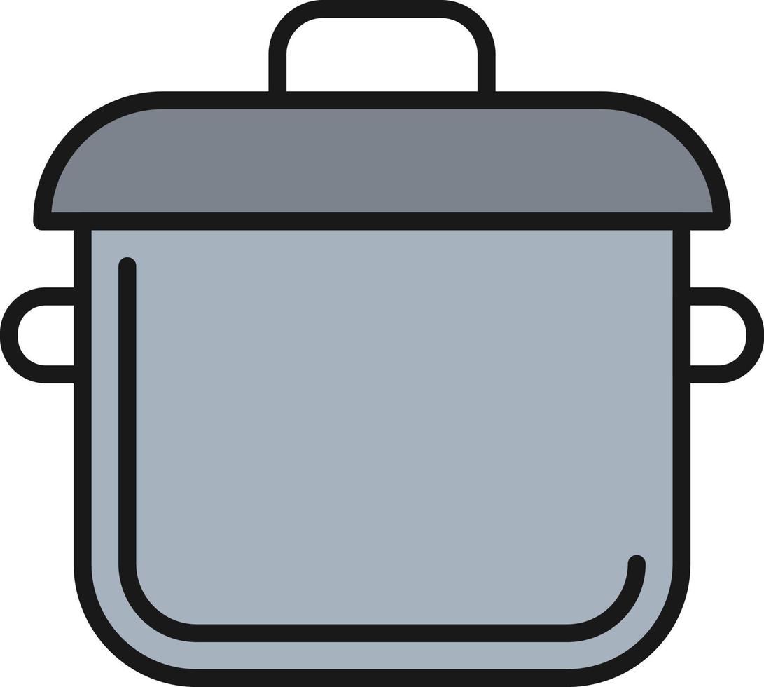 Cooking Pot Line Filled vector