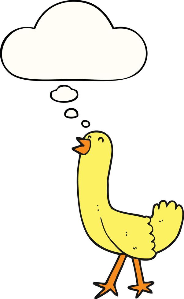 cartoon bird and thought bubble vector