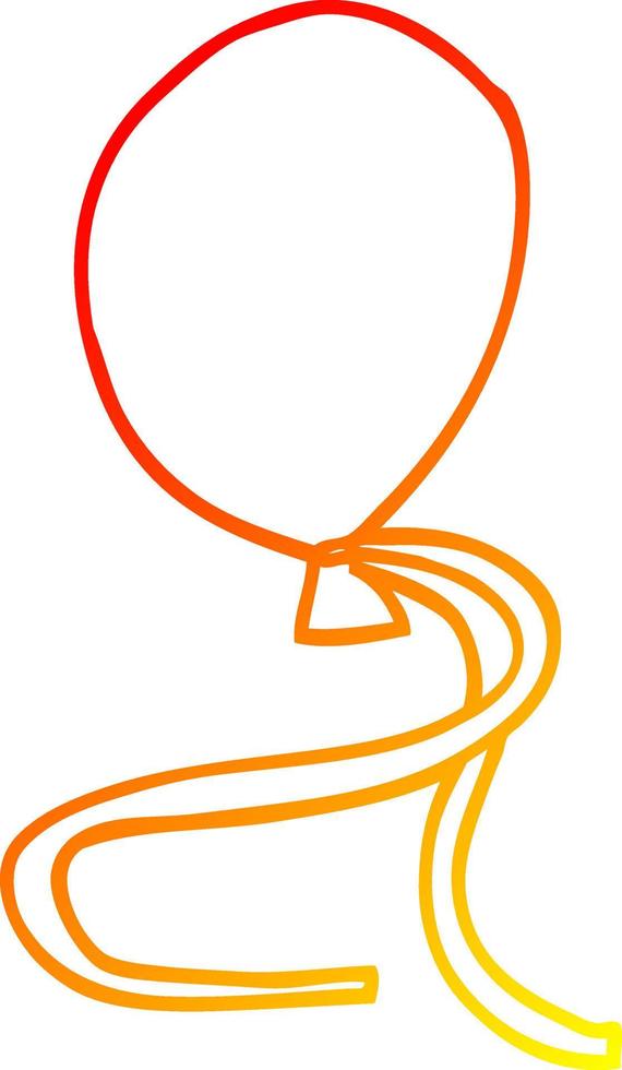 warm gradient line drawing cartoon red balloon vector