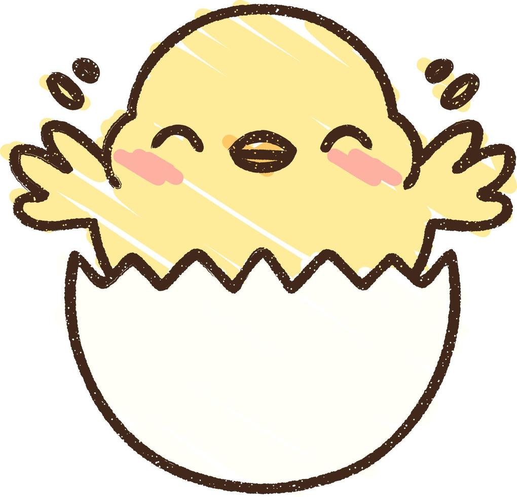 Cute Chick Chalk Drawing vector