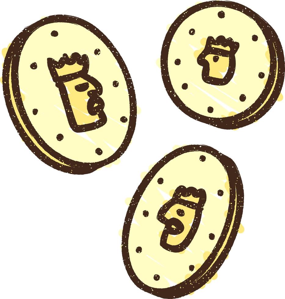 Coins Chalk Drawing vector