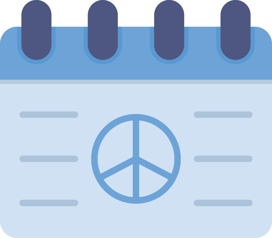 Peace Calendar Flat Icon vector