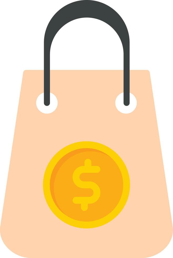 bolsa de compras, plano, icono vector