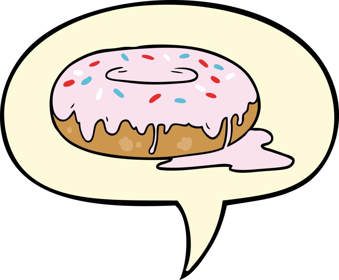 cartoon donut and speech bubble vector