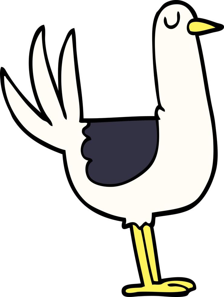 cartoon doodle tall bird vector