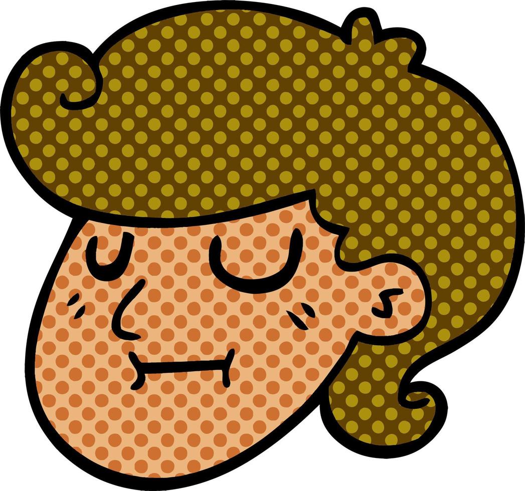 cartoon doodle of a girls face vector