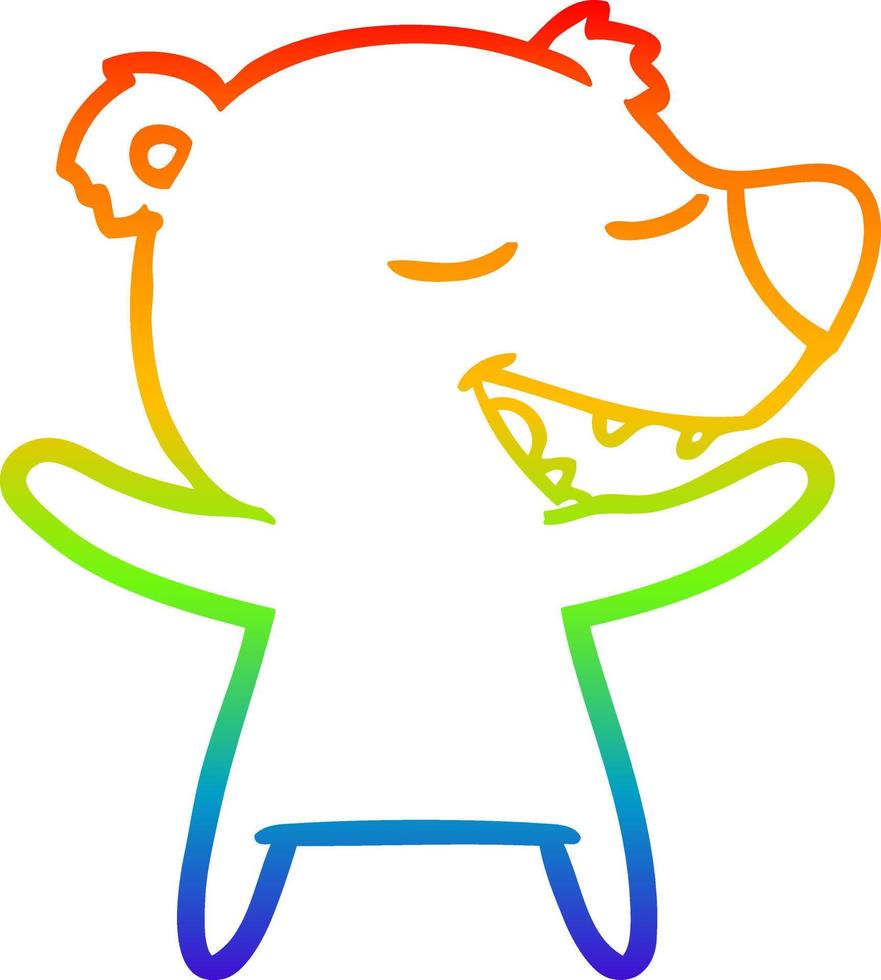 arco iris gradiente línea dibujo dibujos animados oso vector