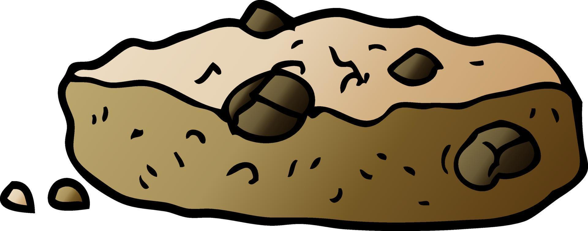 cartoon doodle choclate chip cookie vector