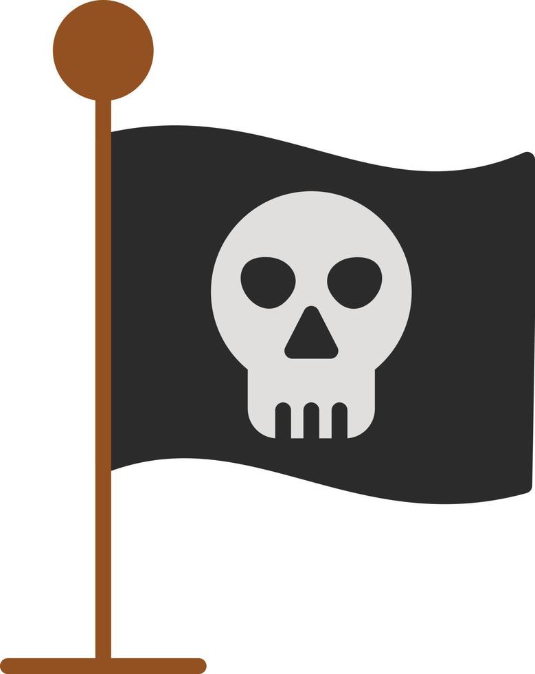 icono plano de bandera pirata vector