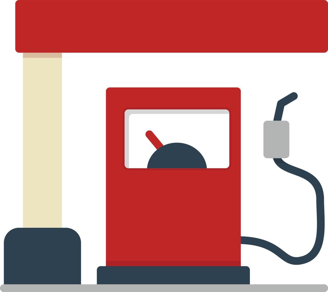 15 - Gas Station Flat Icon vector