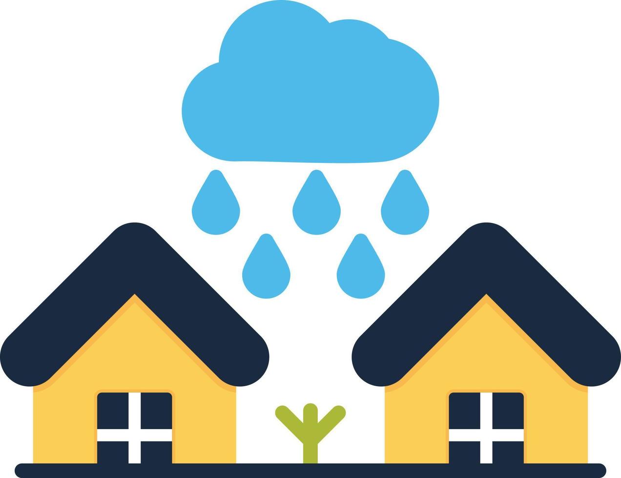 Monsoon Flat Icon vector