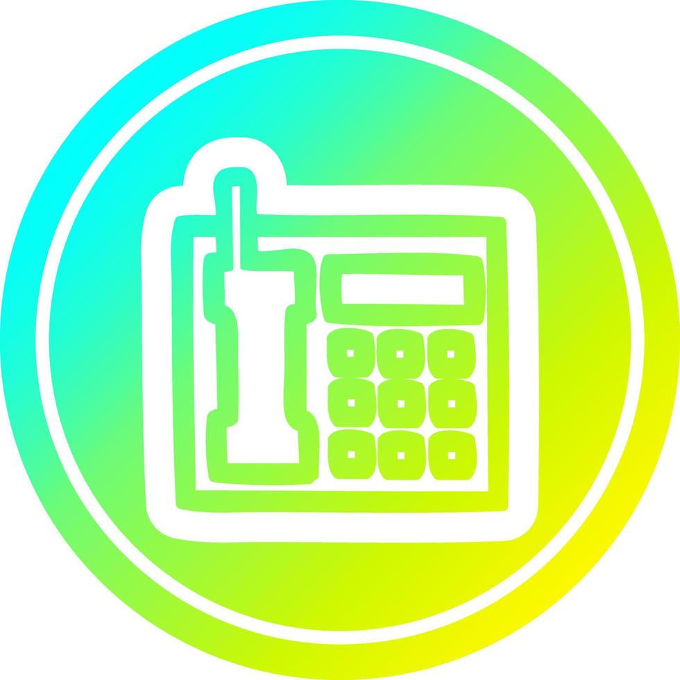 office telephone circular in cold gradient spectrum vector