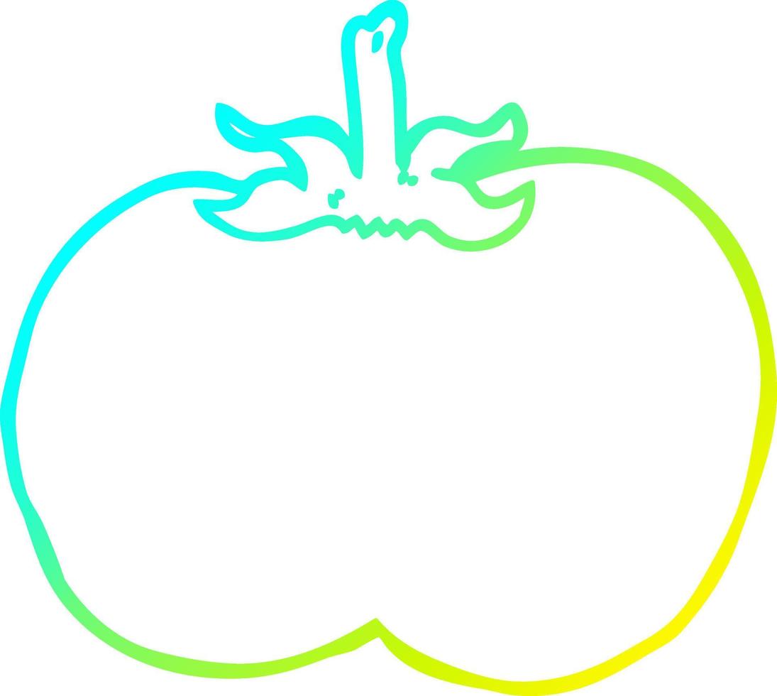 cold gradient line drawing cartoon tomato vector