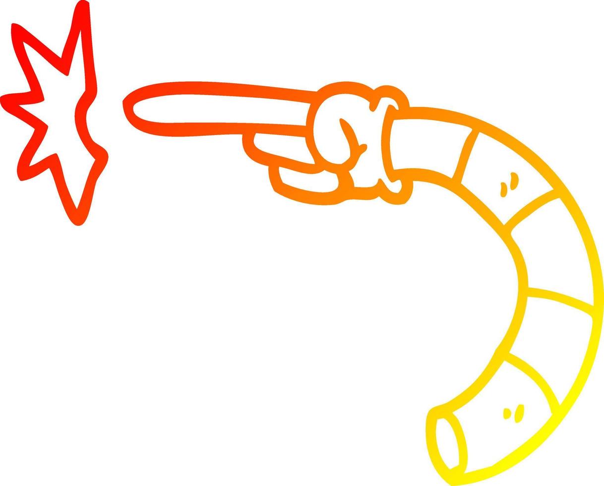 warm gradient line drawing cartoon pointing hand vector