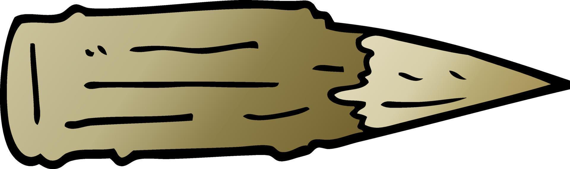 cartoon doodle wooden stake vector