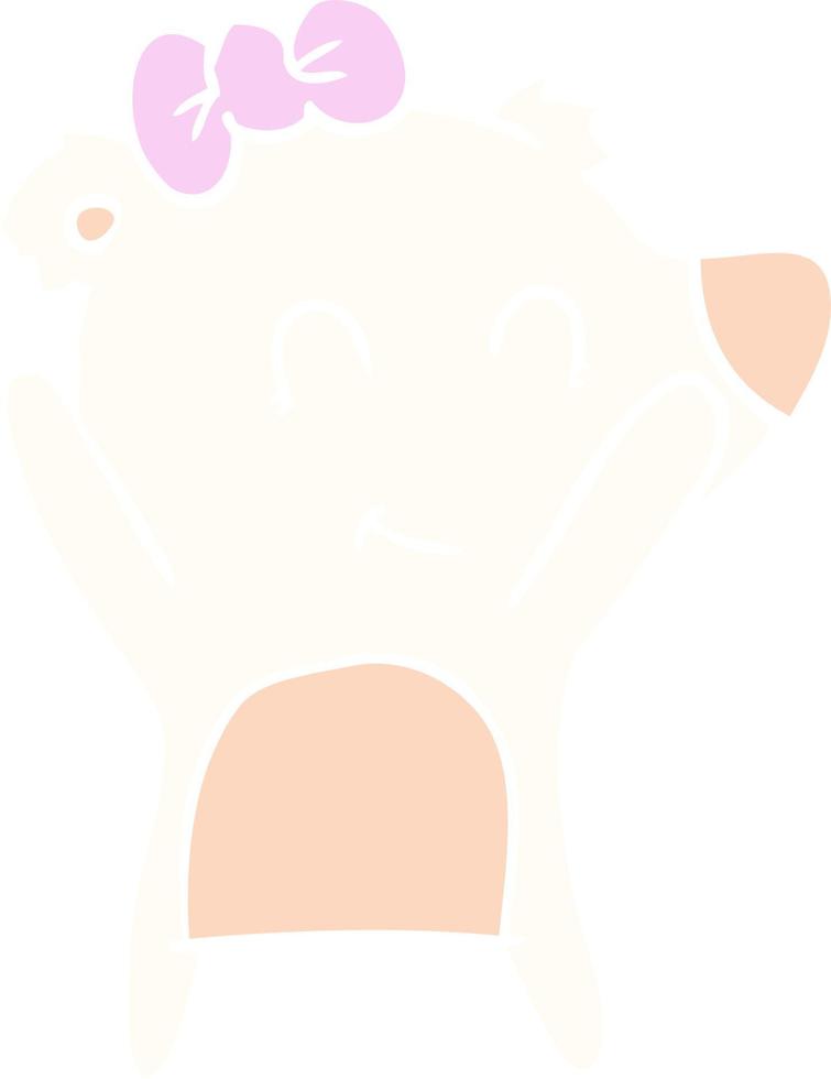 female polar bear flat color style cartoon vector