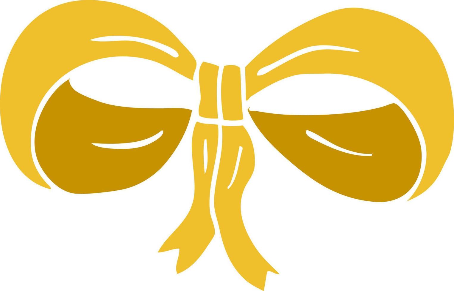 cartoon doodle tied bow vector