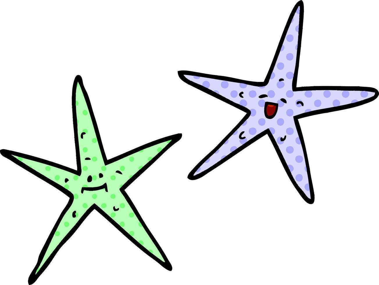 cartoon doodle star fish vector