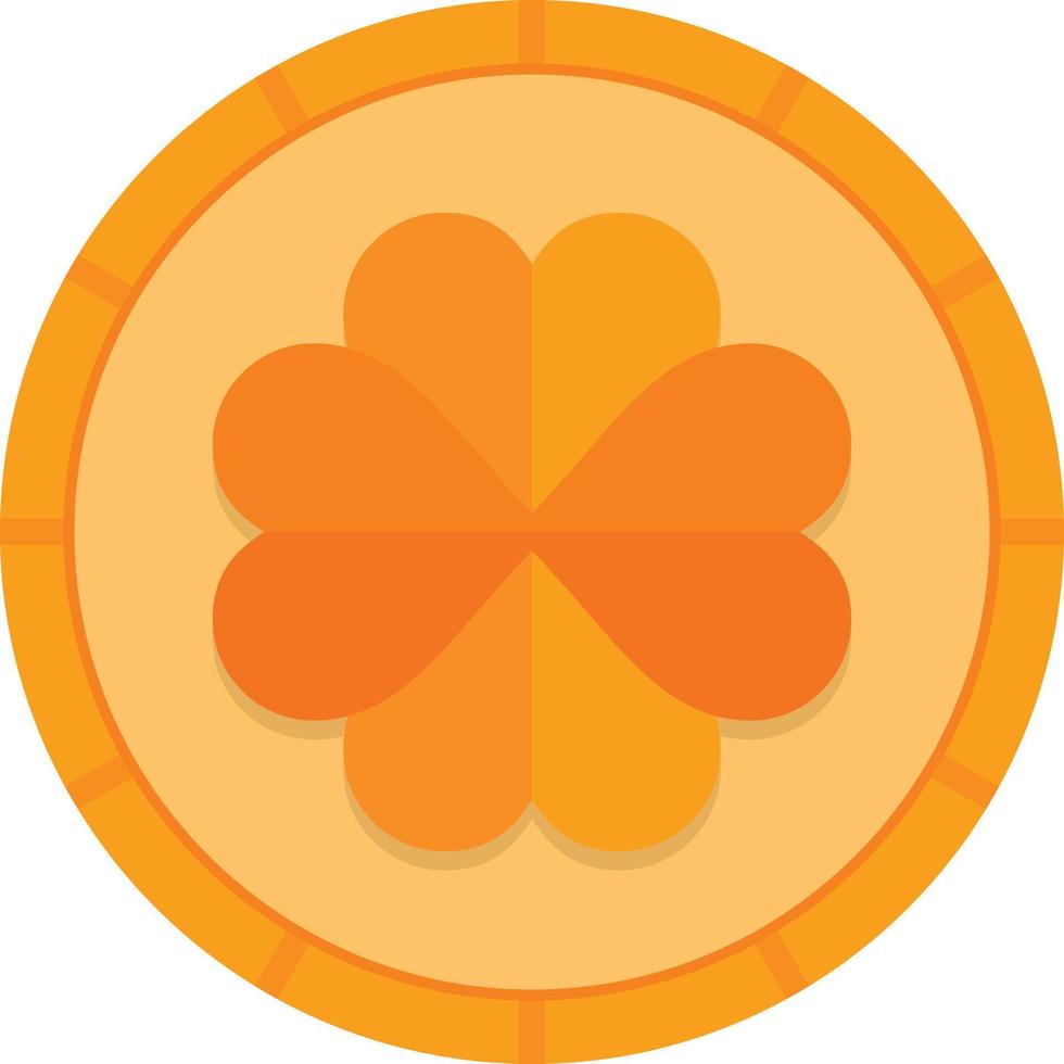 Lucky Coin Flat Icon vector