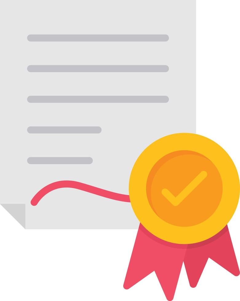 Certificate Flat Icon vector
