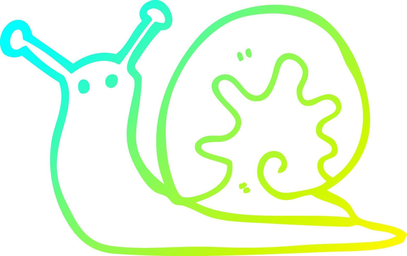 cold gradient line drawing cartoon snail vector