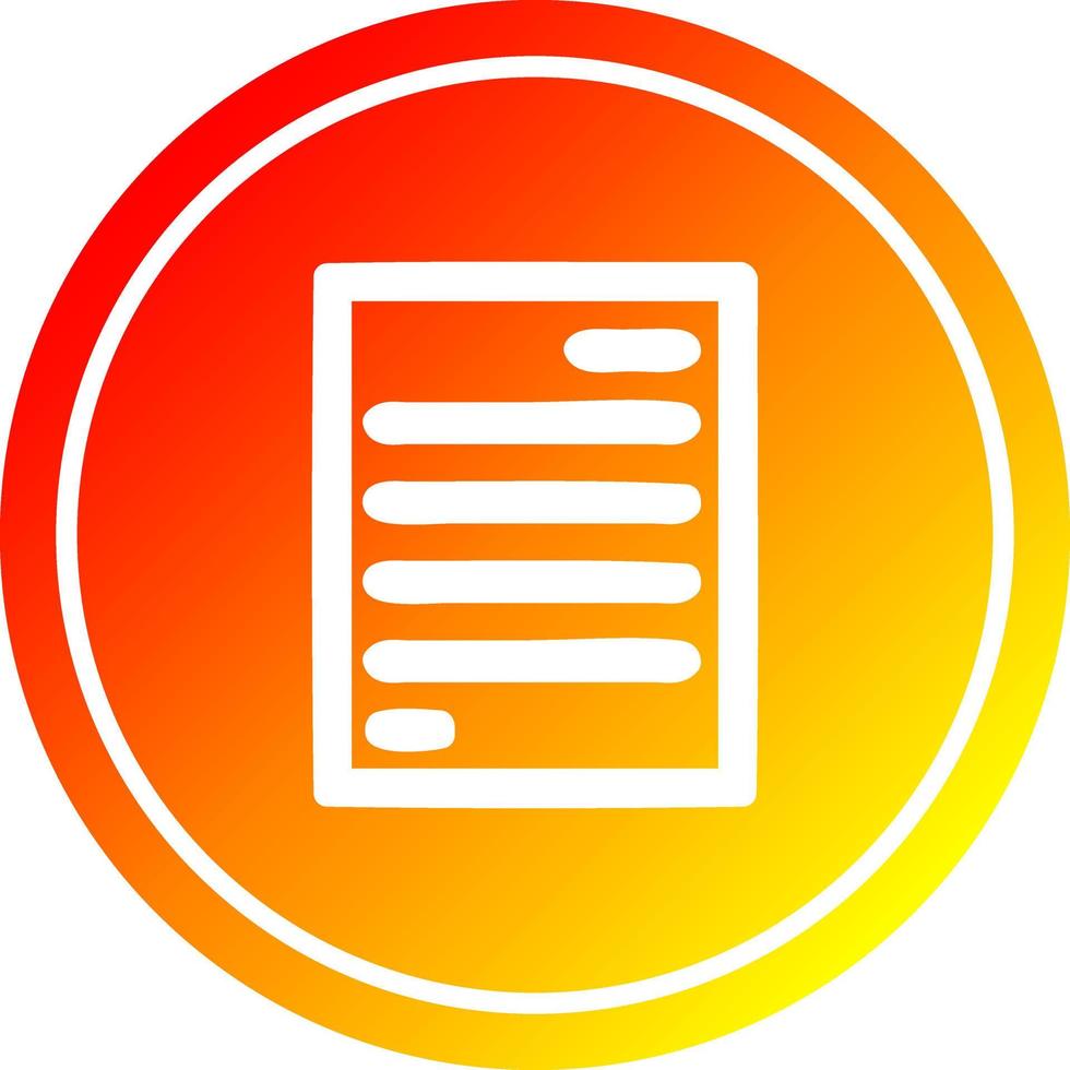 official document circular in hot gradient spectrum vector