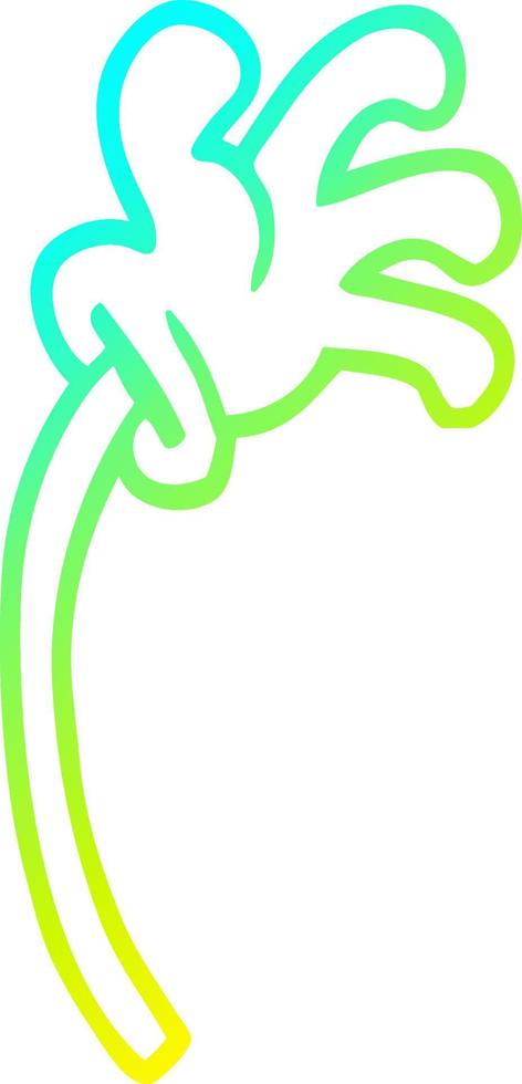 cold gradient line drawing cartoon hand gesture vector
