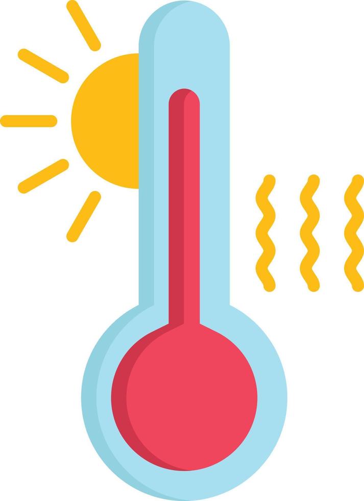 icono plano de alta temperatura vector