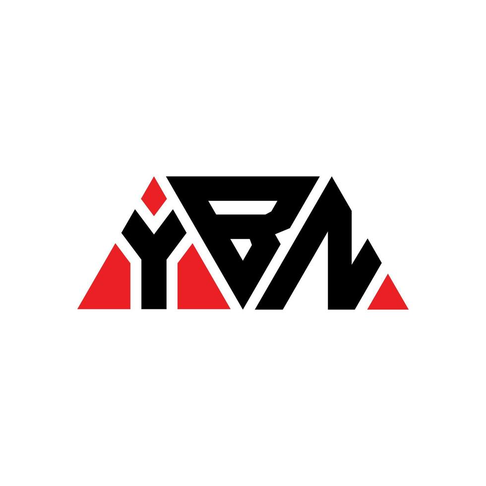 Diseño de logotipo de letra triangular ybn con forma de triángulo. monograma de diseño de logotipo de triángulo ybn. plantilla de logotipo de vector de triángulo ybn con color rojo. logotipo triangular ybn logotipo simple, elegante y lujoso. ybn