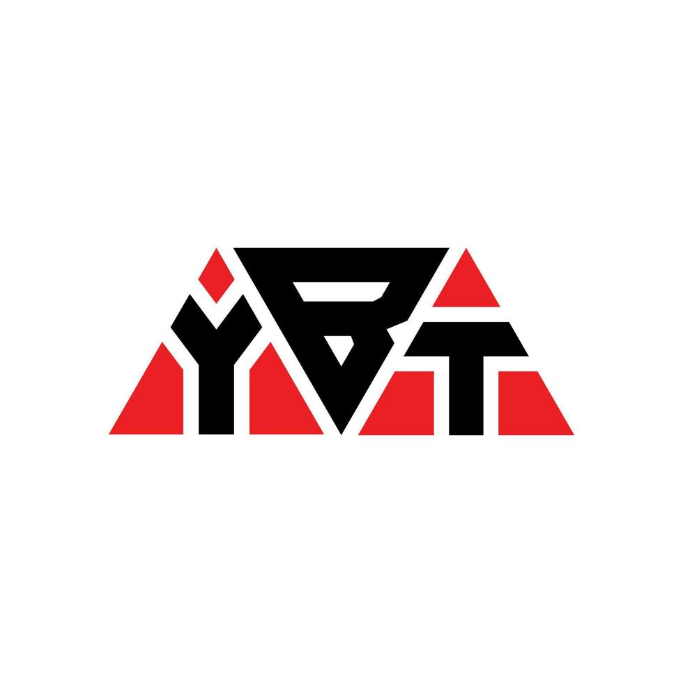 diseño de logotipo de letra de triángulo ybt con forma de triángulo. monograma de diseño de logotipo de triángulo ybt. plantilla de logotipo de vector de triángulo ybt con color rojo. logotipo triangular ybt logotipo simple, elegante y lujoso. ybt