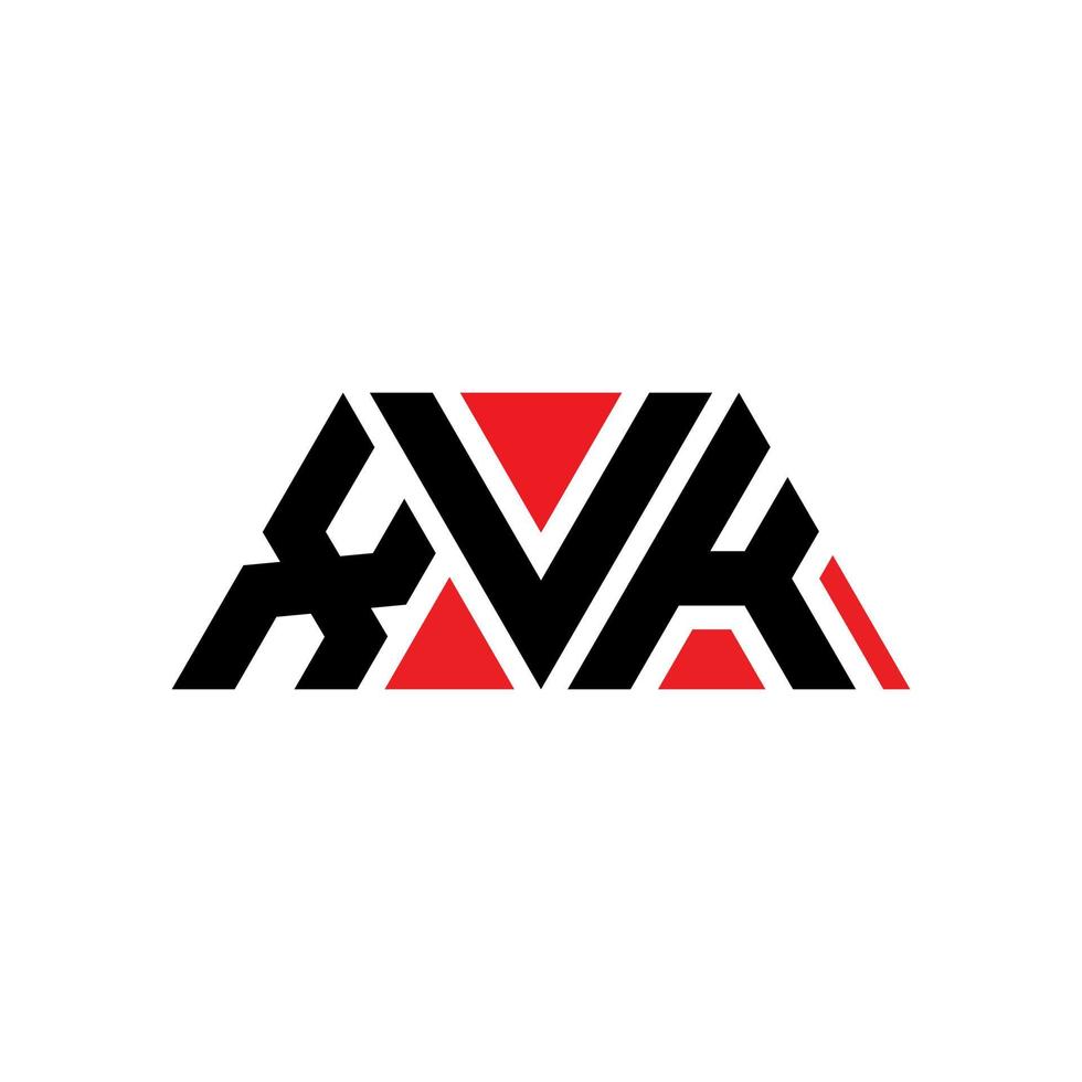 XVK triangle letter logo design with triangle shape. XVK triangle logo design monogram. XVK triangle vector logo template with red color. XVK triangular logo Simple, Elegant, and Luxurious Logo. XVK