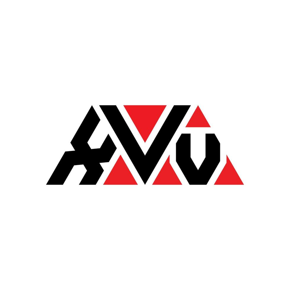 xvv diseño de logotipo de letra triangular con forma de triángulo. Monograma de diseño del logotipo del triángulo xvv. plantilla de logotipo de vector de triángulo xvv con color rojo. logotipo triangular xvv logotipo simple, elegante y lujoso. xv