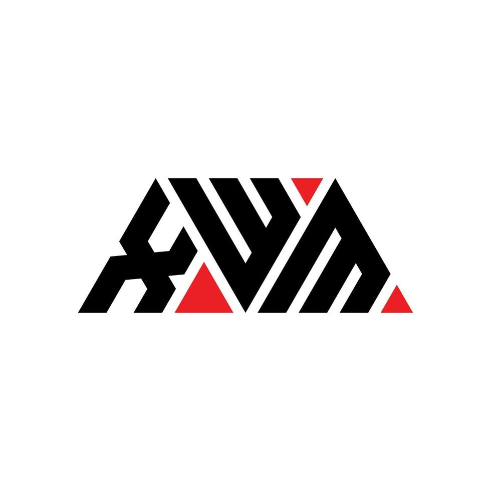 diseño de logotipo de letra triangular xwm con forma de triángulo. monograma de diseño del logotipo del triángulo xwm. plantilla de logotipo de vector de triángulo xwm con color rojo. logotipo triangular xwm logotipo simple, elegante y lujoso. xwm