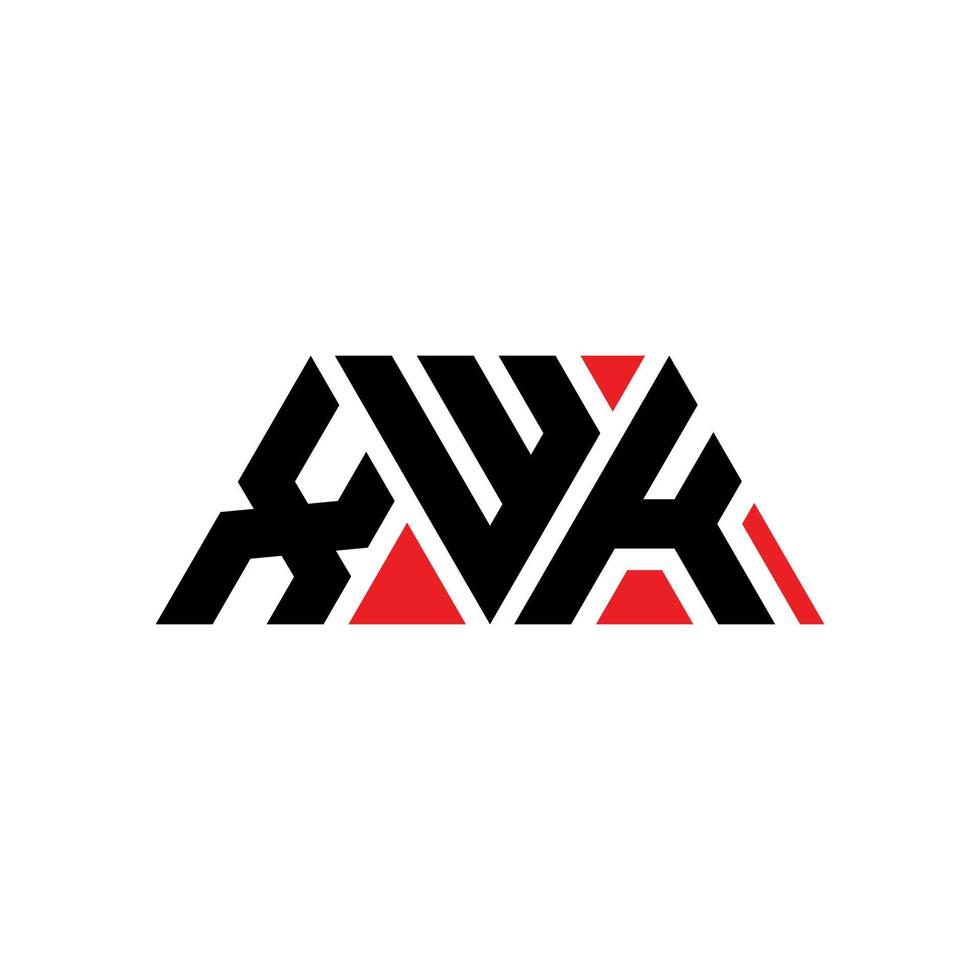XWK triangle letter logo design with triangle shape. XWK triangle logo design monogram. XWK triangle vector logo template with red color. XWK triangular logo Simple, Elegant, and Luxurious Logo. XWK
