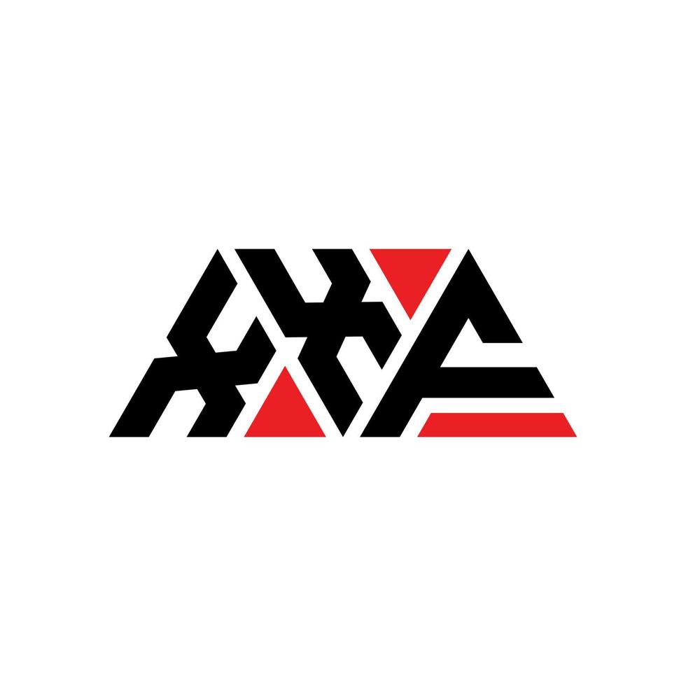 Diseño de logotipo de letra triangular xxf con forma de triángulo. monograma de diseño del logotipo del triángulo xxf. Plantilla de logotipo de vector de triángulo xxf con color rojo. logotipo triangular xxf logotipo simple, elegante y lujoso. xf