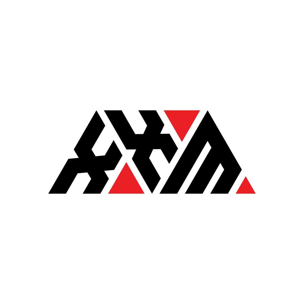 XXM triangle letter logo design with triangle shape. XXM triangle logo design monogram. XXM triangle vector logo template with red color. XXM triangular logo Simple, Elegant, and Luxurious Logo. XXM
