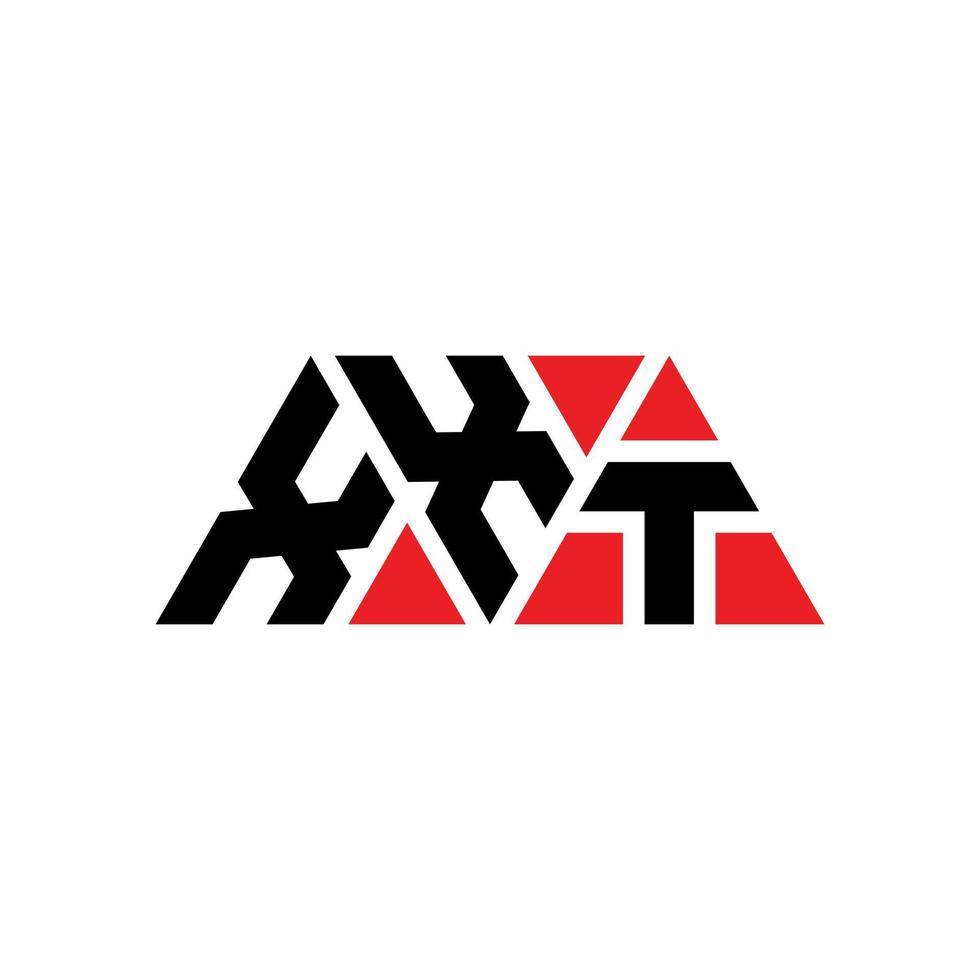 Diseño de logotipo de letra triangular xxt con forma de triángulo. monograma de diseño del logotipo del triángulo xxt. Plantilla de logotipo de vector de triángulo xxt con color rojo. logotipo triangular xxt logotipo simple, elegante y lujoso. xxt