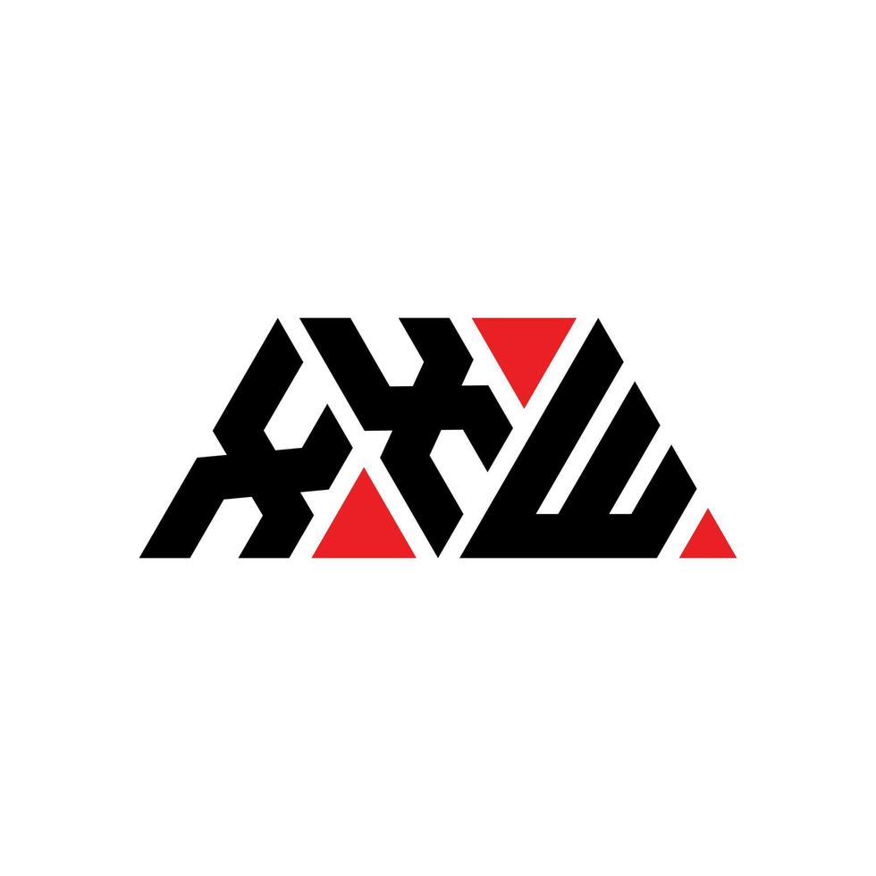 XXW triangle letter logo design with triangle shape. XXW triangle logo design monogram. XXW triangle vector logo template with red color. XXW triangular logo Simple, Elegant, and Luxurious Logo. XXW