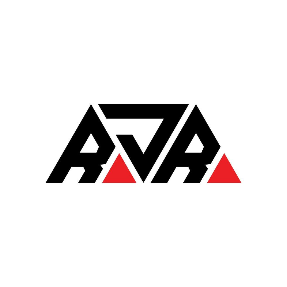 RJR triangle letter logo design with triangle shape. RJR triangle logo design monogram. RJR triangle vector logo template with red color. RJR triangular logo Simple, Elegant, and Luxurious Logo. RJR