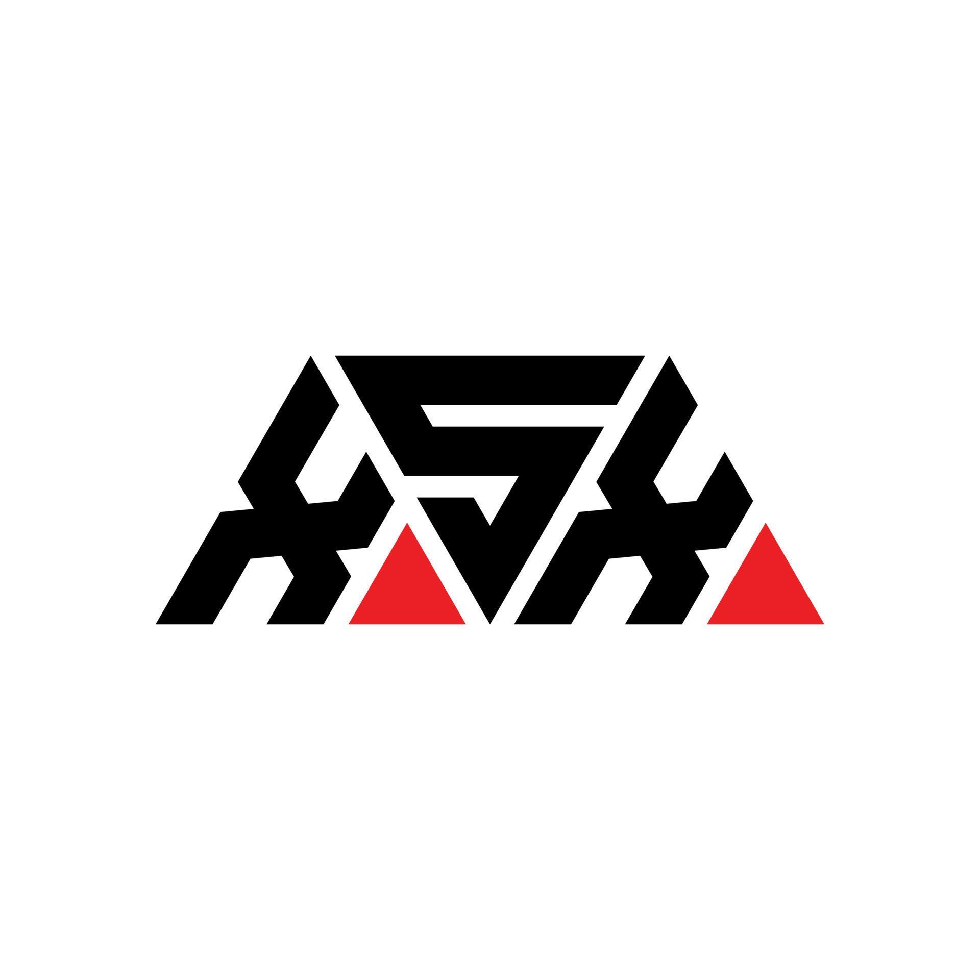 XSX triangle letter logo design with triangle shape. XSX triangle logo