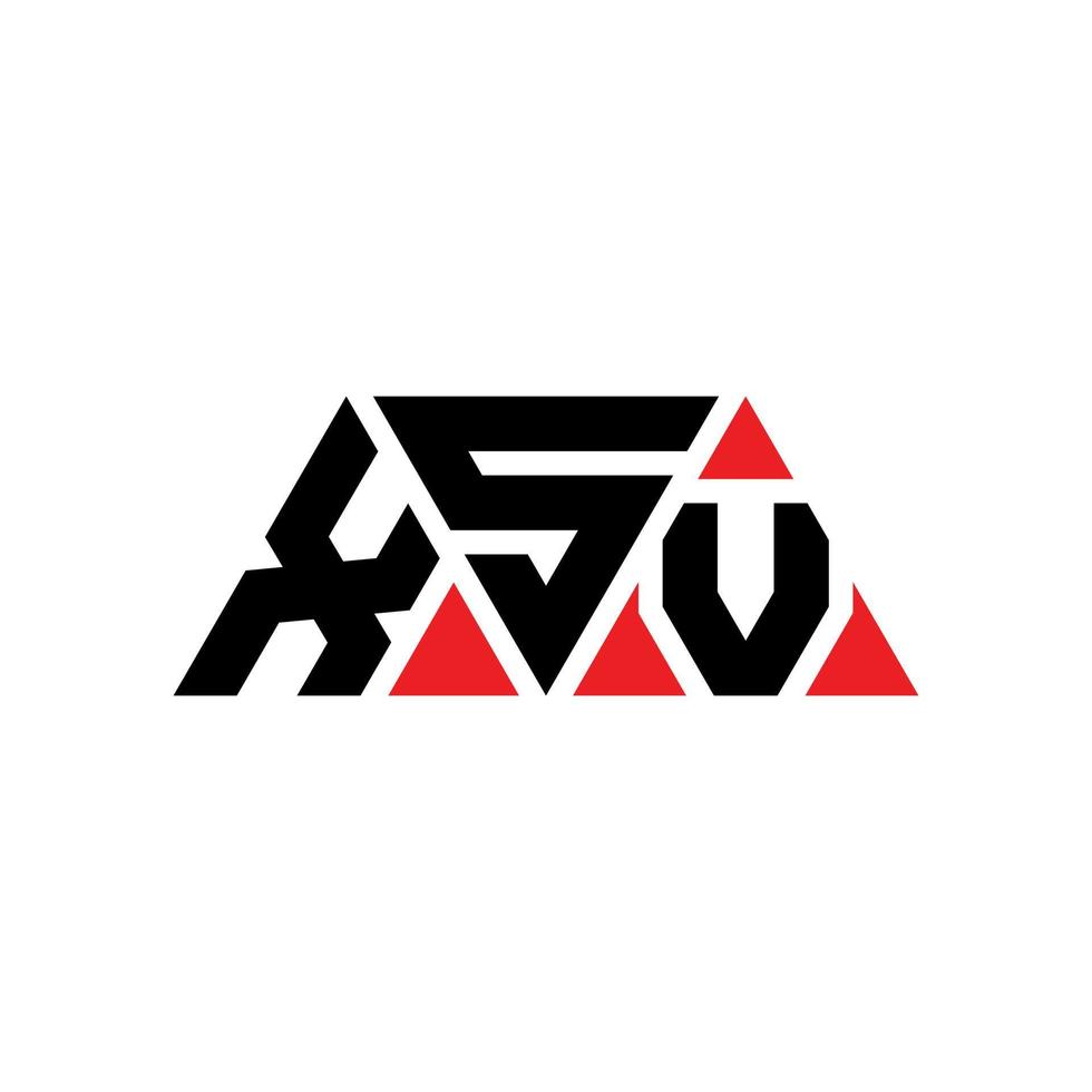 xsv diseño de logotipo de letra triangular con forma de triángulo. monograma de diseño del logotipo del triángulo xsv. plantilla de logotipo de vector de triángulo xsv con color rojo. logotipo triangular xsv logotipo simple, elegante y lujoso. xsv