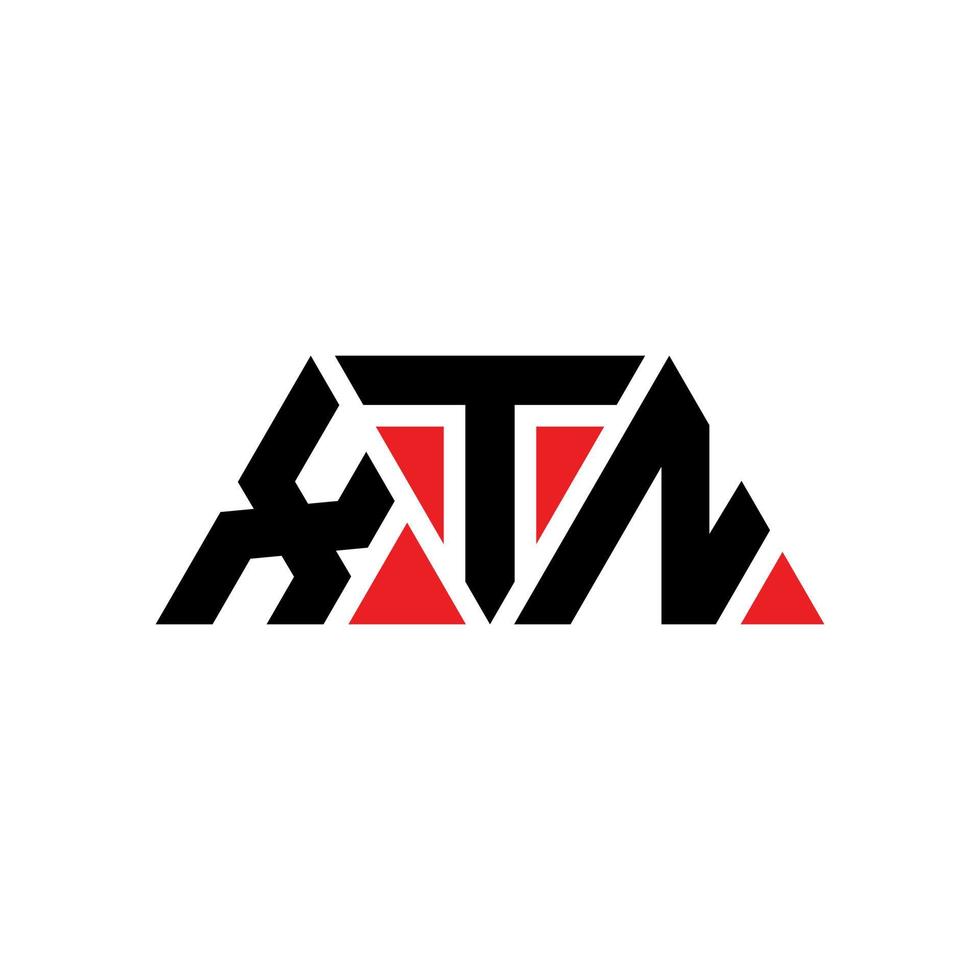 diseño de logotipo de letra de triángulo xtn con forma de triángulo. monograma de diseño del logotipo del triángulo xtn. plantilla de logotipo de vector de triángulo xtn con color rojo. logotipo triangular xtn logotipo simple, elegante y lujoso. xtn