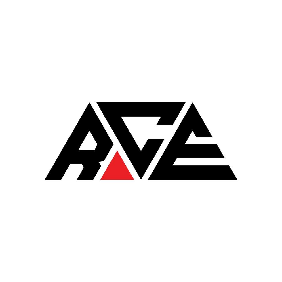 RCE triangle letter logo design with triangle shape. RCE triangle logo design monogram. RCE triangle vector logo template with red color. RCE triangular logo Simple, Elegant, and Luxurious Logo. RCE