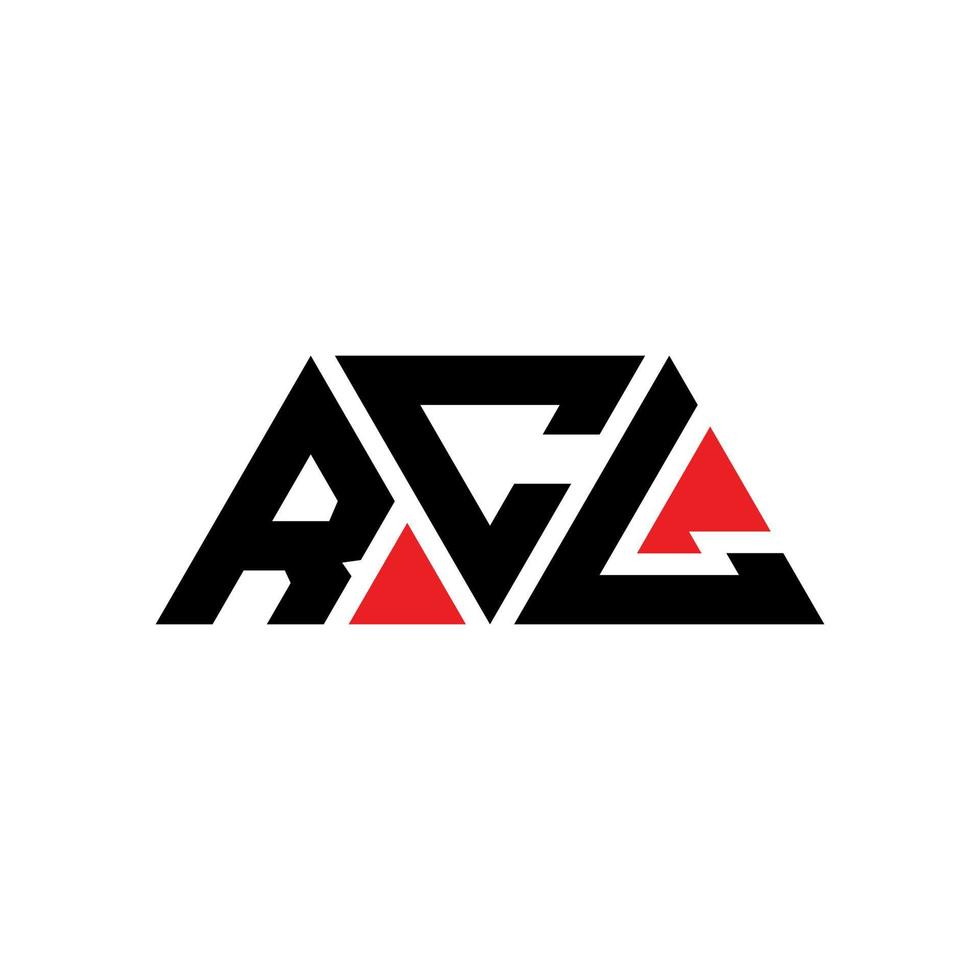 RCL triangle letter logo design with triangle shape. RCL triangle logo design monogram. RCL triangle vector logo template with red color. RCL triangular logo Simple, Elegant, and Luxurious Logo. RCL
