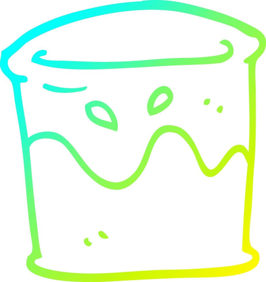 bebida de dibujos animados de dibujo de línea de gradiente frío en vaso vector