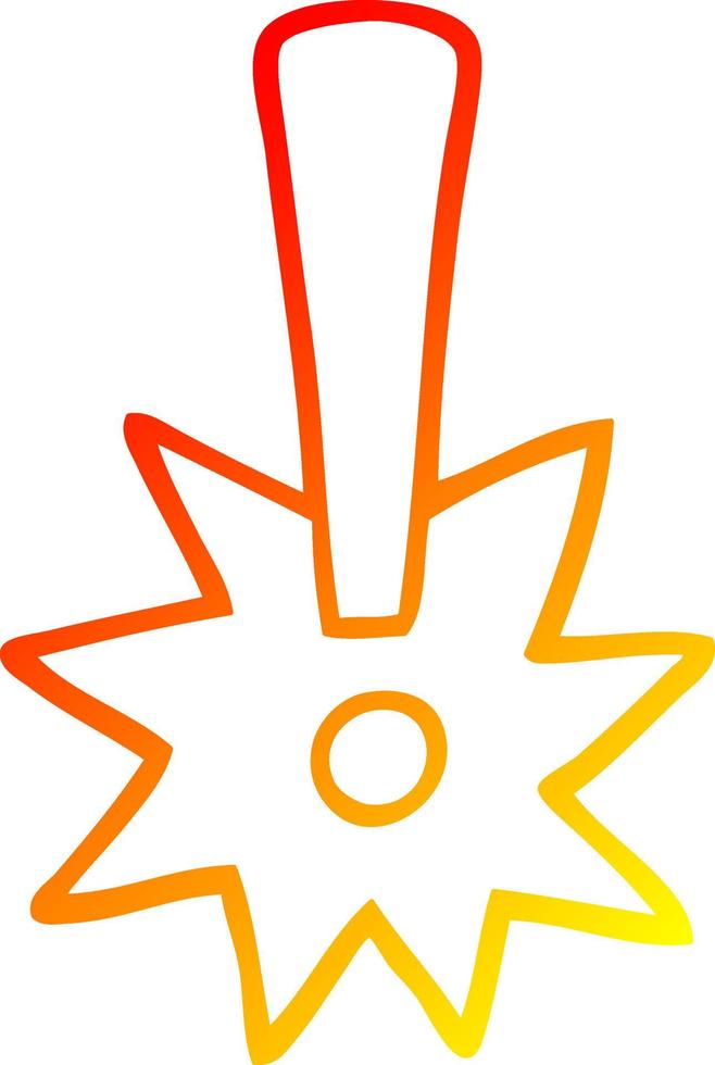 warm gradient line drawing cartoon exclamation mark vector