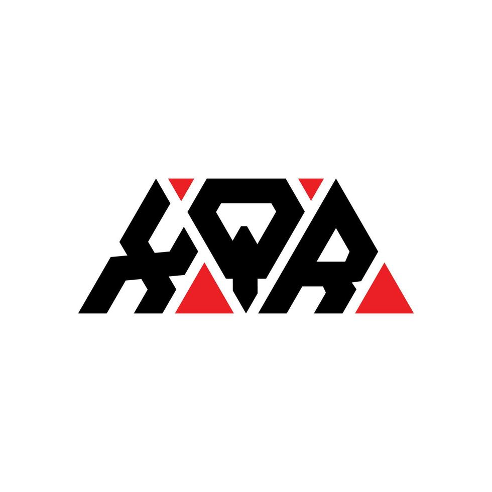 XQR triangle letter logo design with triangle shape. XQR triangle logo design monogram. XQR triangle vector logo template with red color. XQR triangular logo Simple, Elegant, and Luxurious Logo. XQR