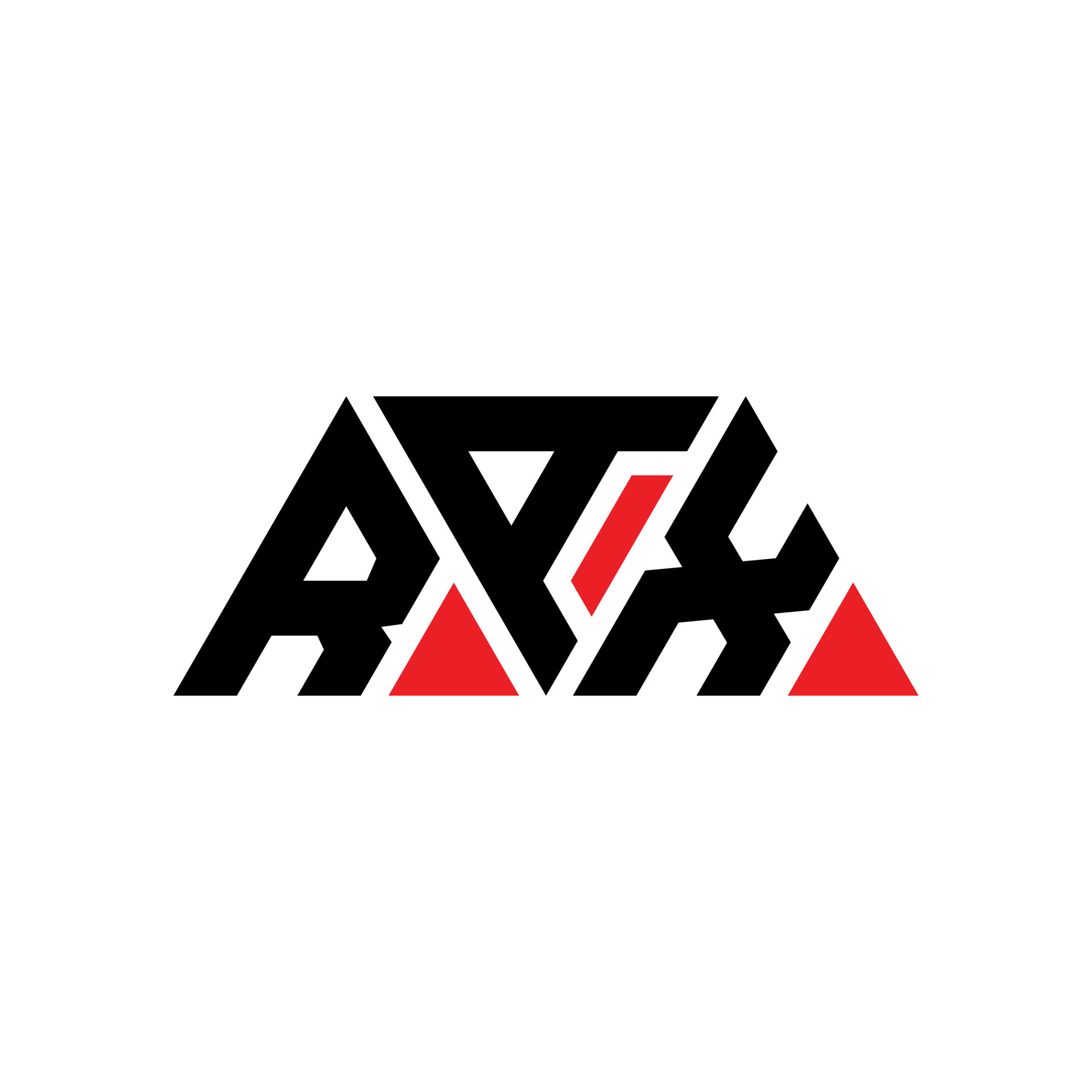 diseño de logotipo de letra de triángulo rax con forma de triángulo